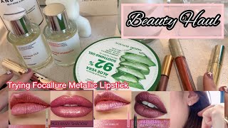 BEAUTY HAUL | Perfumes Jewelries  Skincare and trying Focallure Metallic Lipsticks!