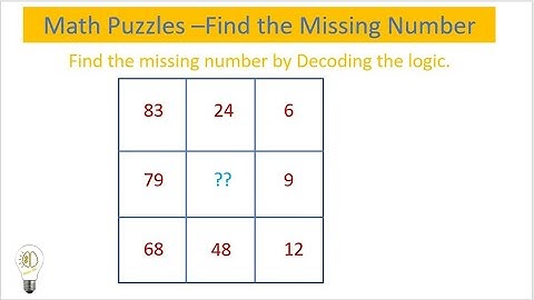 Find the Missing number - Decode the Logic : part- 7 : Math Puzzle