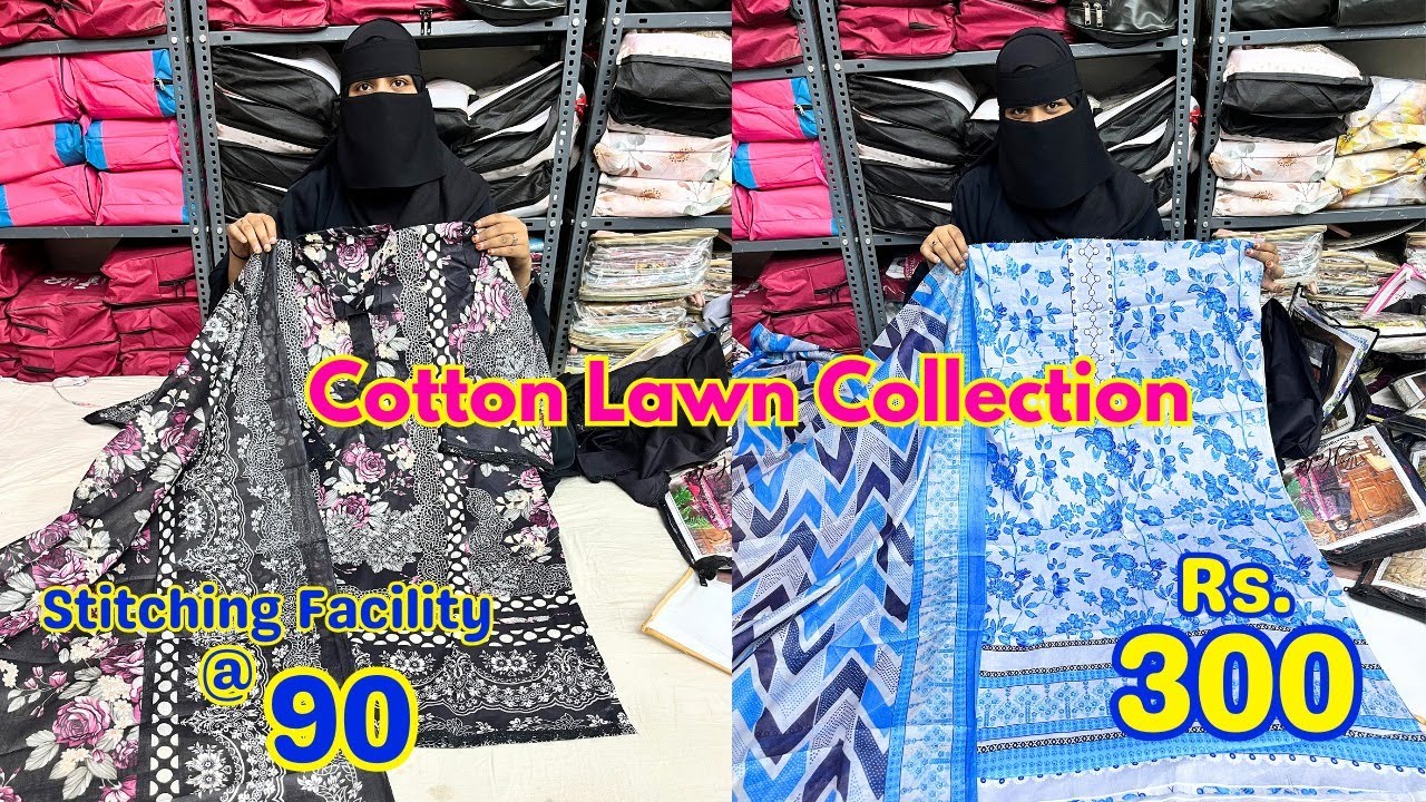 Hyderabad wholesale ₹300 Summer Spl Pure Lawn Cotton Printed Collection | Stitching Facility at ₹90