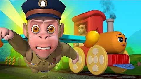 Police Bandar Aur Train Song | Hindi Rhymes for Children | Infobells