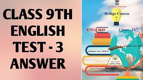 9th class Bridge course English test 3 answer | सेतू अभ्यास इंग्रजी चाचणी क्रमांक 3 उत्तरे |