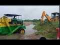 John Deere harvester stuck in mud JCB 3DX machine pulling #MVKT