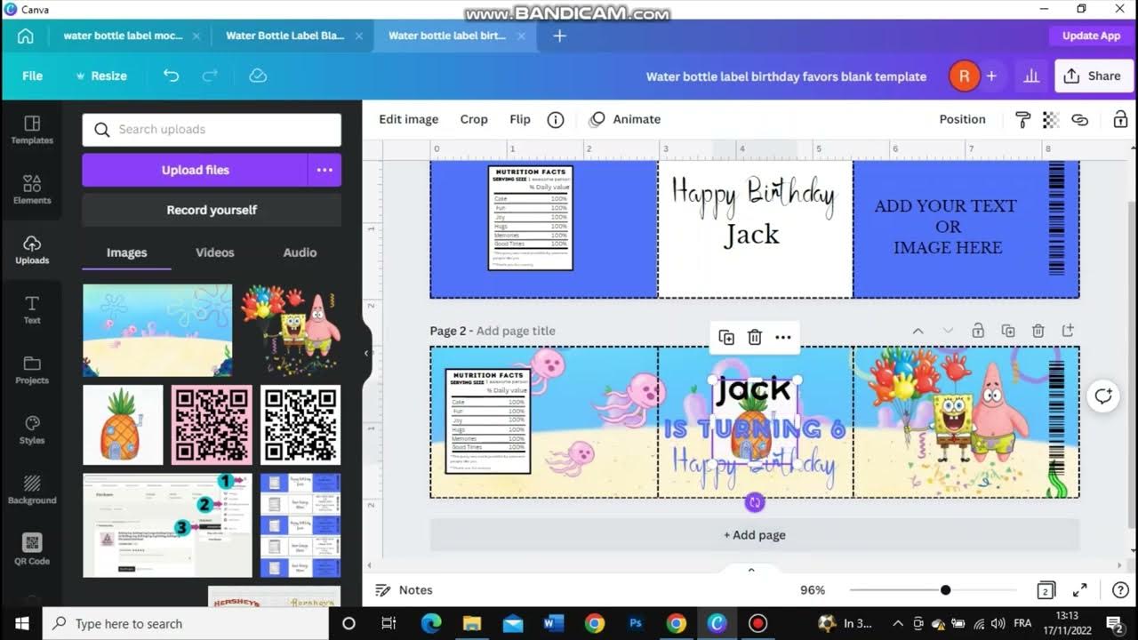 How to make water bottle labels on Canva YouTube