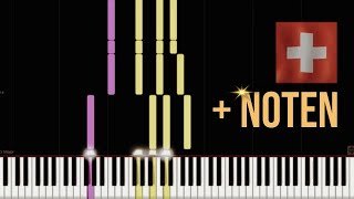 Schweizer Psalm - Nationalhymne + Sheet Music (Synthesia Piano Tutorial)