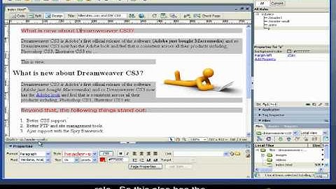 Dreamweaver CS3 Closed Captioned - CSS Part 3