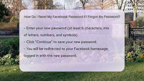 How Do I Reset My Facebook Password If I Forgot My Password? - Everyday-Networking