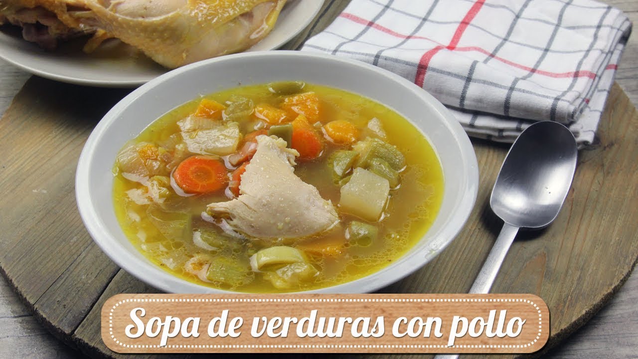 Receta de Sopa de pollo con verduras