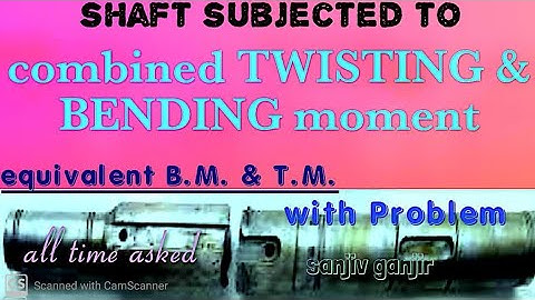 Shaft! Subjected to combined TWISTING & BENDING moment!understand DERIVATION with  a solid example.