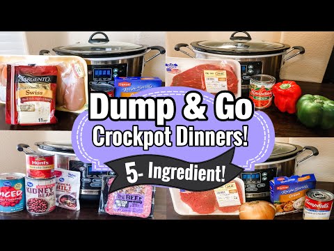 Unbelievable! 5 Ingredient DUMP AND GO Crockpot Recipes That Will