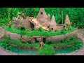 Rescue Abandoned Starving Puppies Building Mud Castle And Fish Pond ( Full Video )
