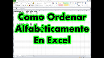 Como ordenar alfabeticamente en Excel