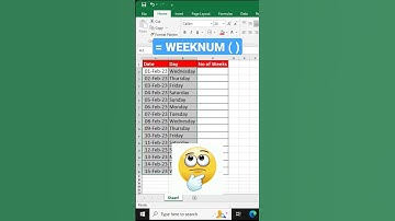 How to Get Week Numbers in Excel | Shortcut keys | Tricks and Tips #shorts #excelshortsvideo