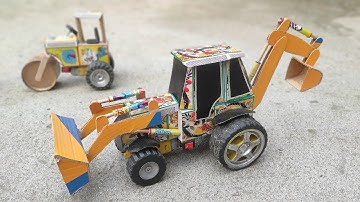 How to make JCB at Home from Matchbox | DIY JCB Backhoe Loader | Mini JCB Science Project