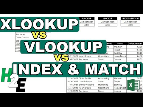 XLOOKUP vs VLOOKUP vs INDEX & MATCH - YouTube