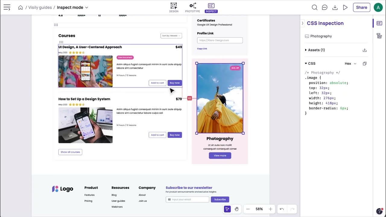 Visily Inspect space between elements on canvas YouTube