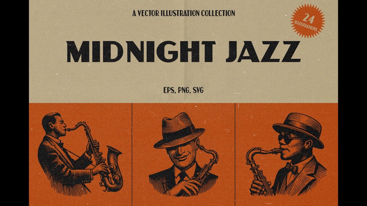 Midnight Jazz - A Vector Illustration Stock Graphics Download
