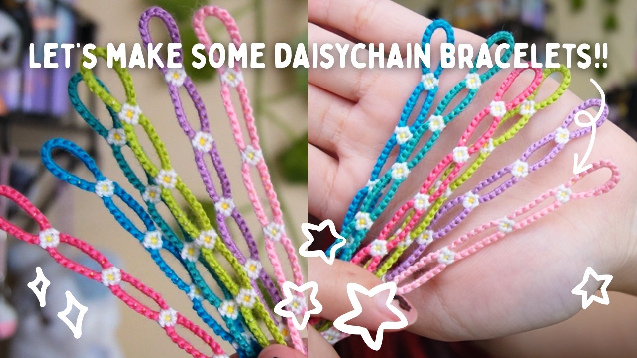 Let's make some daisychain bracelets!! 😊✨| Making the cutest bracelets for spring 🍀
