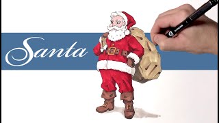 Dibujo de SANTA CLAUS a COLOR 🎅 (Speed DRAWING)