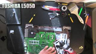 TOSHIBA L505D, L505 laptop take apart video, disassemble, how to open, video disassembly