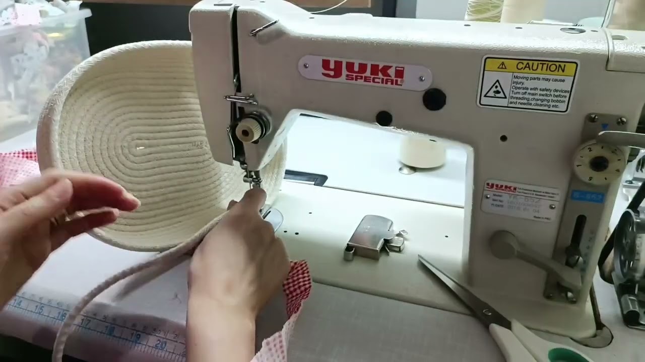 Kordon - tress - jüt ipden oval tabanlı ekmek sepeti yapımı