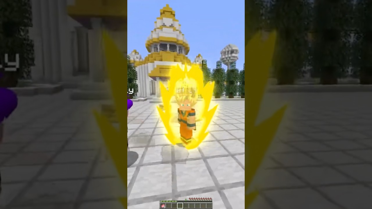 Going Super Saiyan In Minecraft! 🤯 #minecraft #minecraftmods #dragonball #moddedminecraft #fypシ