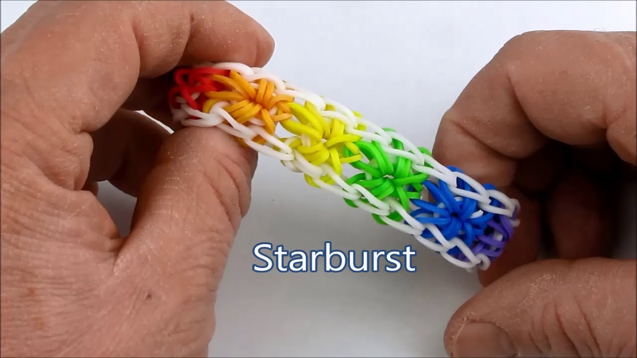 Colorful DIY Rainbow Loom Starburst Bracelet