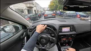 Driving 2012 Mazda CX - 5 Automatic 4x4 2.2 Diesel Rainy Day POV Onboard City Drive