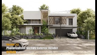 How to Create a Photorealistic ArchVIZ Exterior Render in Blender 3.3 || CYCLES.