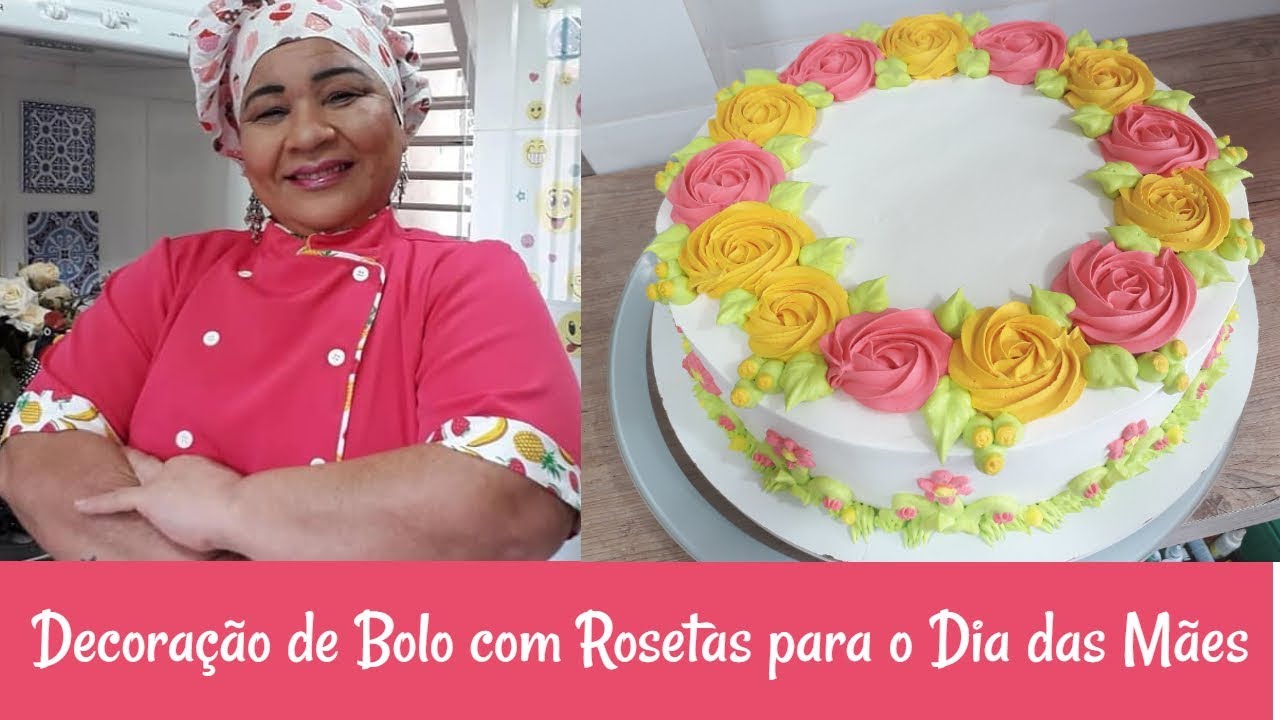 Bom dia decorando esse bolo feminino com rosetas. 🌸 #bolofeminino