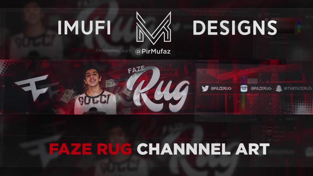 Faze Rug Channel Art Adobe Photoshop Cc Speedart Youtube