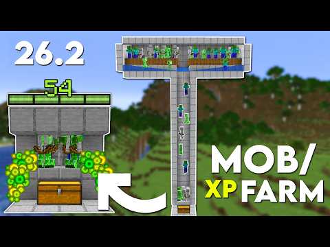 Minecraft: EASY MOB XP FARM TUTORIAL! 26.2 (Without Mob Spawner)