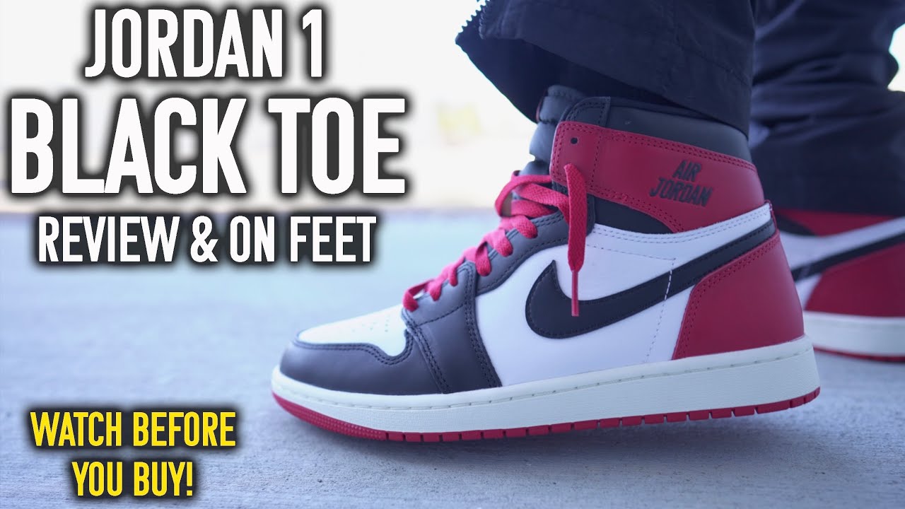 JORDAN 1 BLACK TOE “REIMAGINED” REVIEW & ON FEET! *WATCH