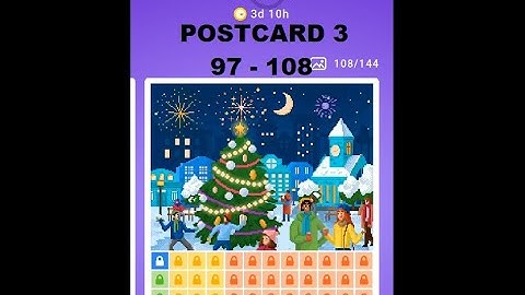 Nonogram New Year 3rd Postcard level 97-108
