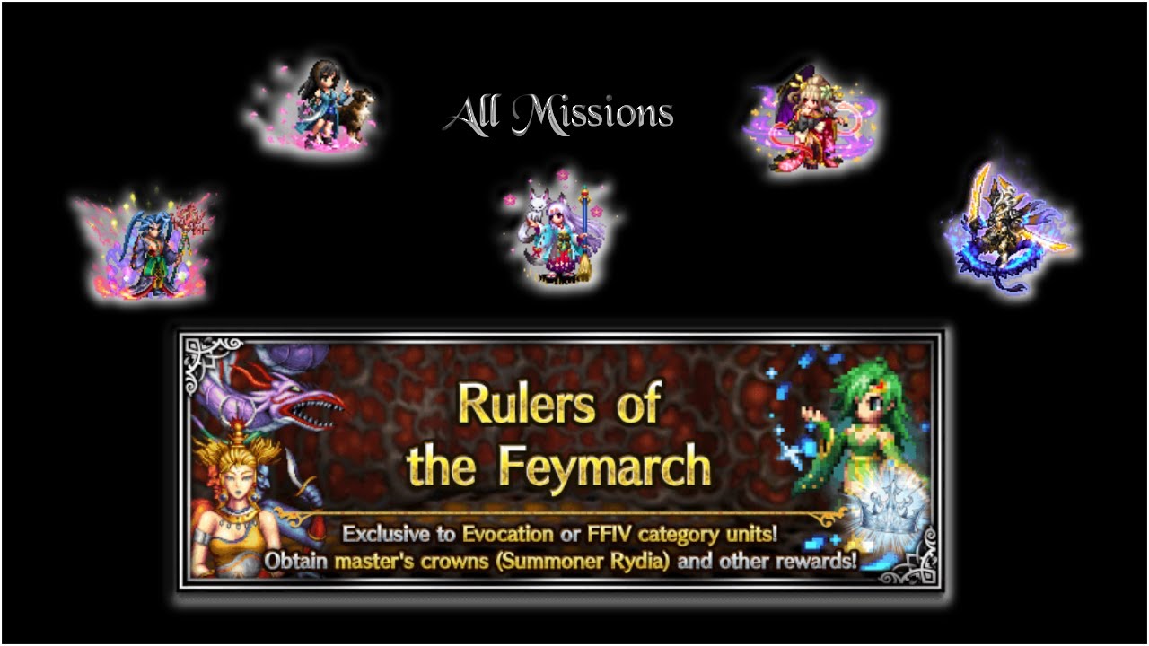 [FFBE] Rulers of the Feymarch Lvl. 4 (All Missions) YouTube