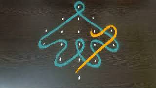 easy 1 minute sikku Kolam #6dotssikkukolam  #simplemelikalamugguluwithdots #6dotsmelikalamuggulu