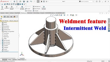 Solidworks weldment tutorial | Intermittent weld | Gusset | Pitch & weld length | Gap & weld length