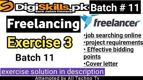 Digiskills Freelancing Exercise 3 Batch 11 | freelancing exercise 3 batch 11 | exercise 3 solution
