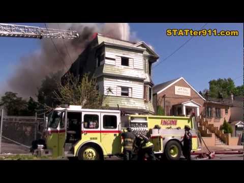 A fire on April 29, 2012 in a three story dwelling in the 200 block of South 19th Street in Newark, New Jersey.