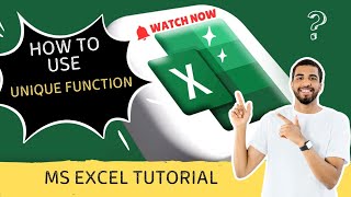 How to use UNIQUE Function in Excel Sheet || MS Excel Tutorial || How to use MS Excel