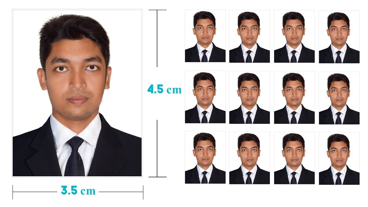 How To Create A Complete Passport Size Photo In Photoshop Cs6 Cc Youtube