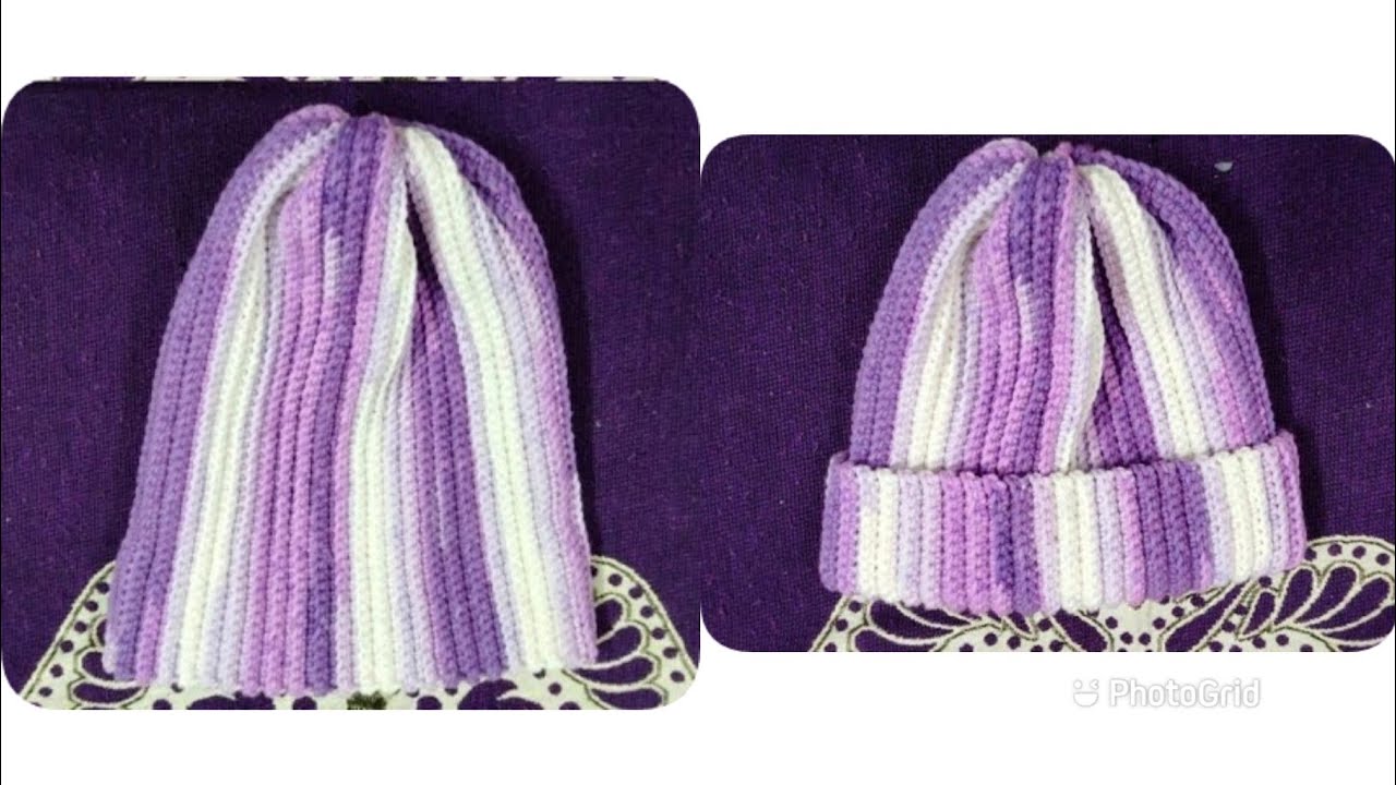 Crochet Ribbed Beanie Tutorial For Beginners - YouTube