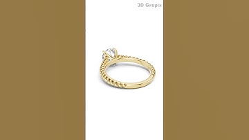 Jewellery CAD Design Rendering Ring - 061|Yellow Gold | 360° Realistic View #3dgrapix #3DRendering