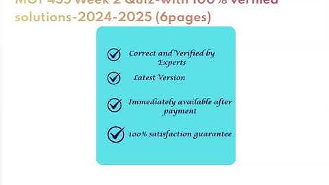 MGT 435 Week 2 Quiz-with 100% verified solutions-2024-2025