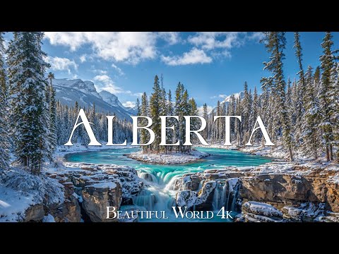 Alberta 4K Snowy Majesty Of Frozen Lakes Pine Forests Northern Lights