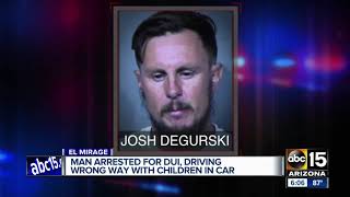 Man arrested for DUI and driving wrong way with kids in car