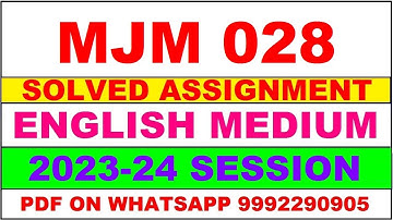 mjm 28 solved assignment 2023-24 | mjm 28 solved assignment in english 2024 | mjm 28 2024