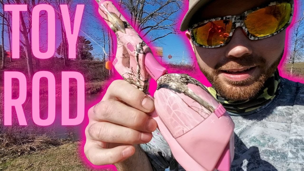 Pink Toy Rod Fishing Challenge! 