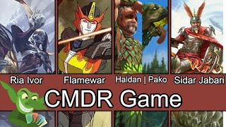 Ria Ivor vs Flamewar vs Haldan | Pako vs Sidar Jabari EDH / CMDR game play