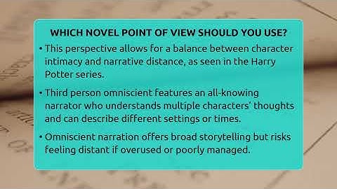 Which Novel Point Of View Should You Use? - The Prose Path