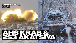 Polish Krab and Soviet 2S3 Akatsiya in Bakhmut Region. Artillery on the Frontline